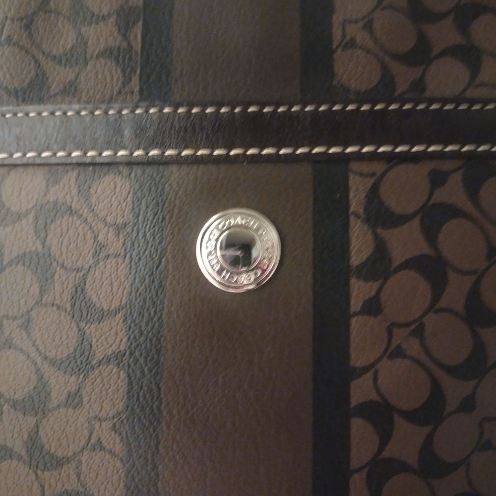 Coach Signature Brown And Black Purse#a1 - Picture 2 of 6